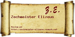 Zechmeister Elizeus névjegykártya